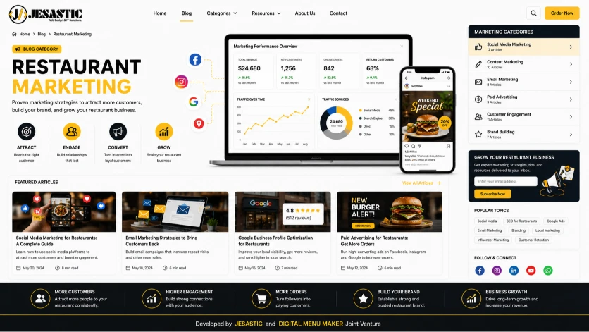 Restaurant marketing, social media strategy, and customer growth