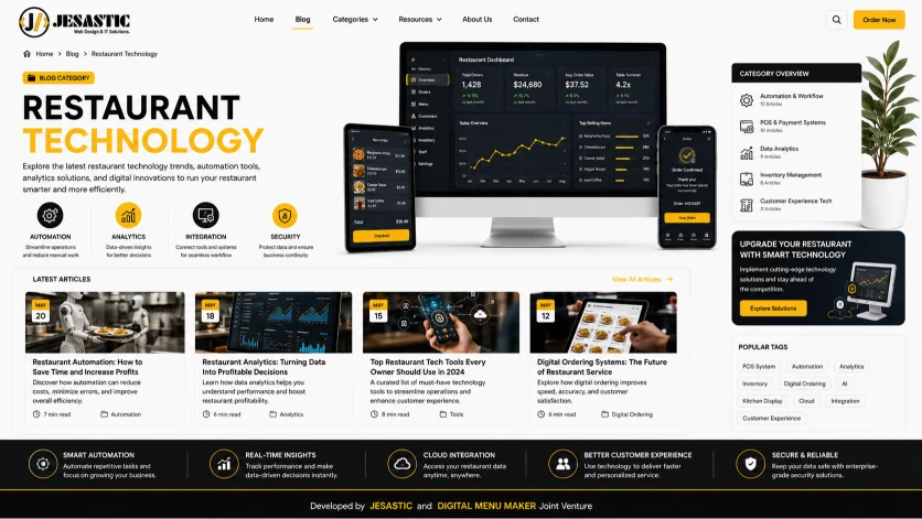 Advanced restaurant technology systems and digital automation