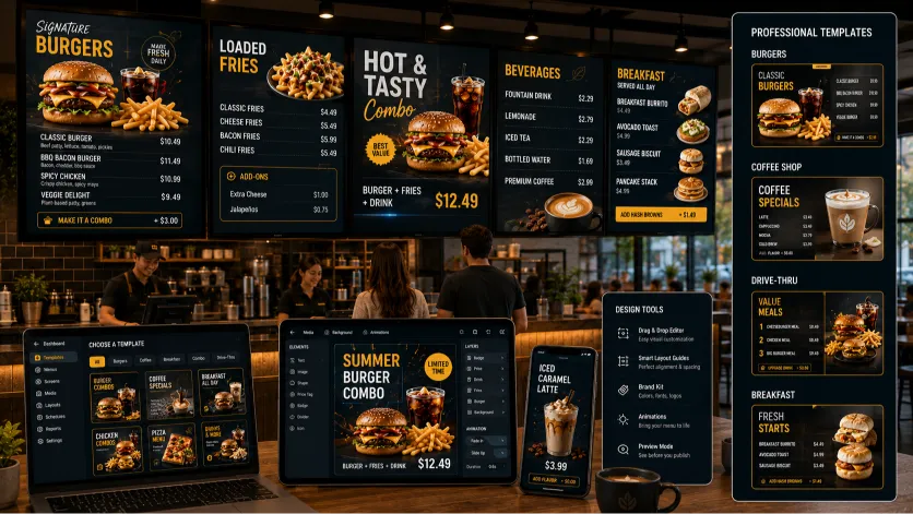 Clean digital menu layout showcasing smart typography and item grouping