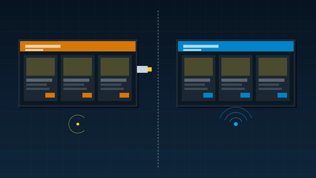 offline USB and connected digital signage concept