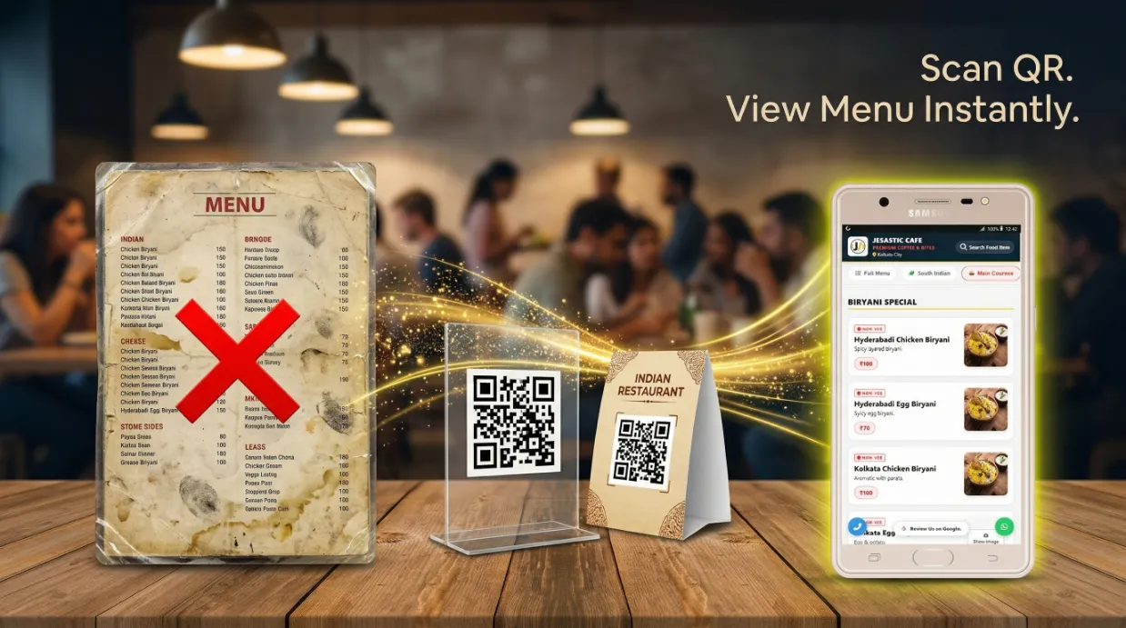 Paper Menu converted to Interactive Tablet and Mobile Digital Menu Maker Systems